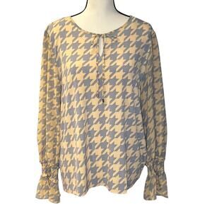 Calvin Klein Women's Houndstooth Blouse Size L